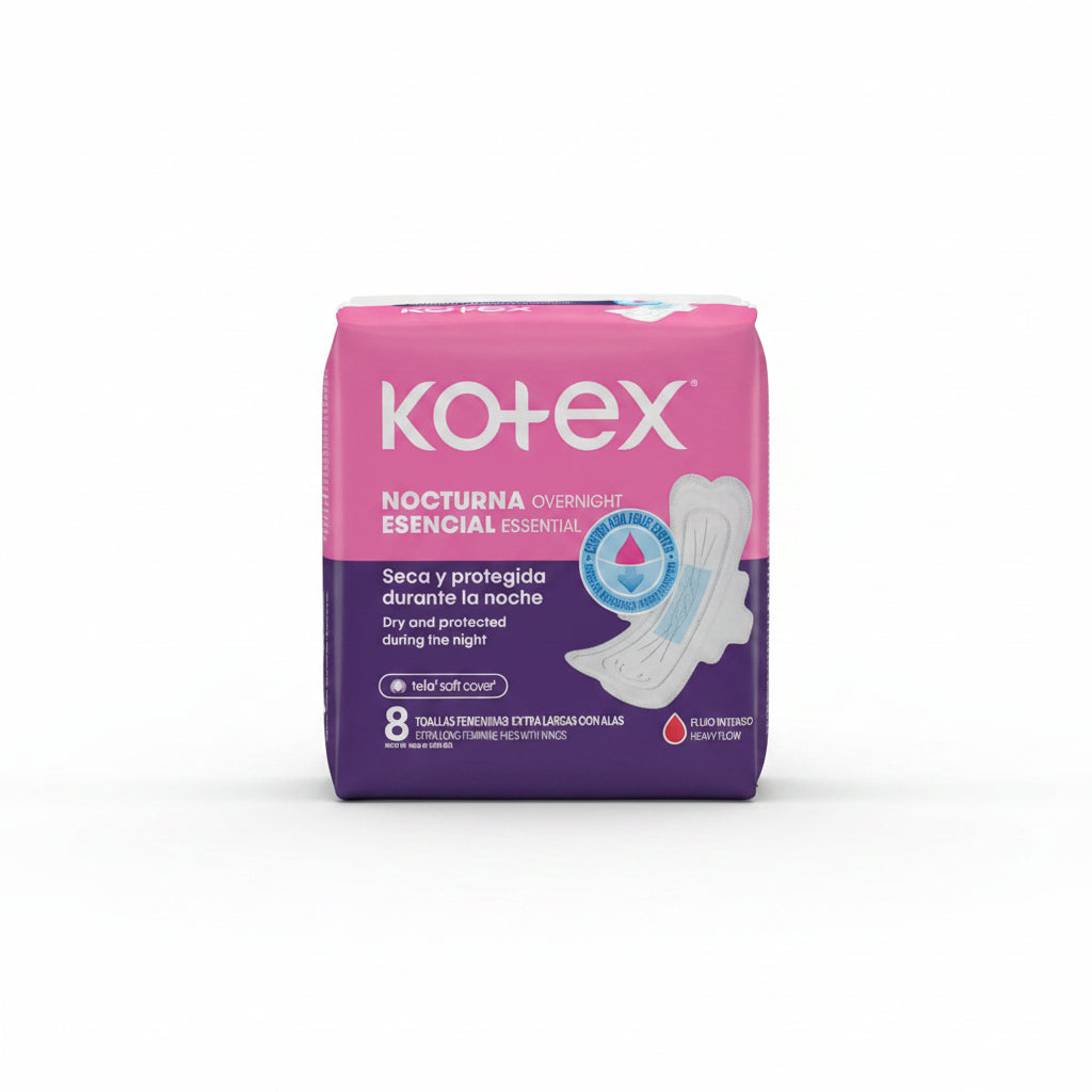 TOALLAS SANITARIAS NOCTURNA ESENCIAL KOTEX 20U
