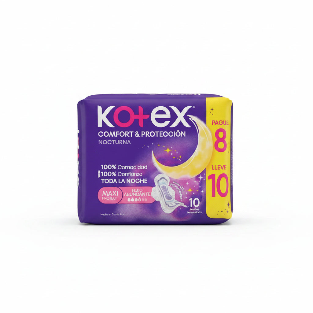 TOALLA NOCTURNA CON ALAS KOTEX 10U